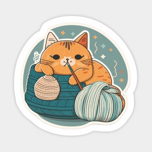 Cute Sleepy Little Kitty Cat Knitten Kitten Sticker
